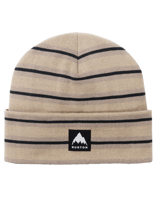 Burton Recycled Kactusbunch Tall Beanie - Summit Taupe Stripes Unisex Beanies - Trojan Wake Ski Snow