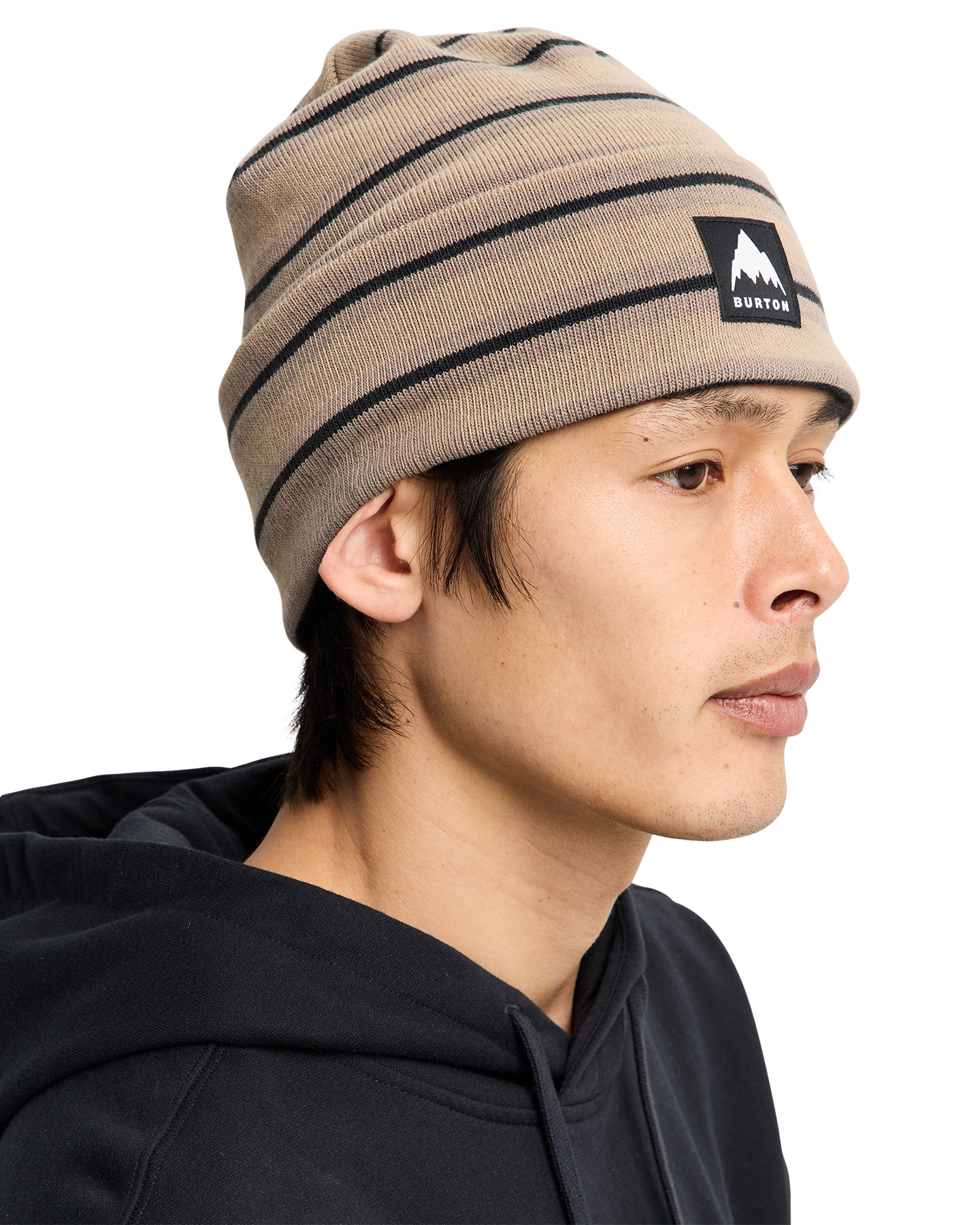 Burton Recycled Kactusbunch Tall Beanie - Summit Taupe Stripes Unisex Beanies - Trojan Wake Ski Snow