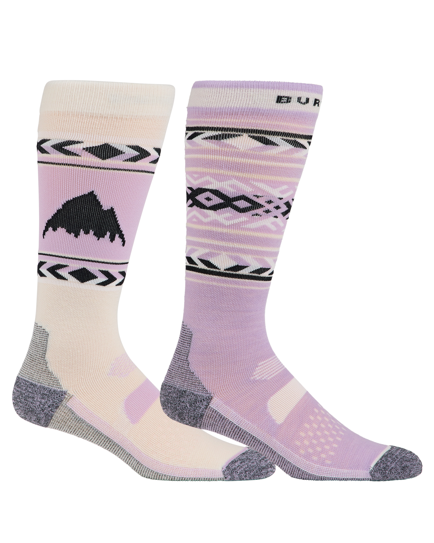 Burton Women's Performance Lightweight Socks 2 Pack - Washed Lavendar Women's Socks - Trojan Wake Ski Snow