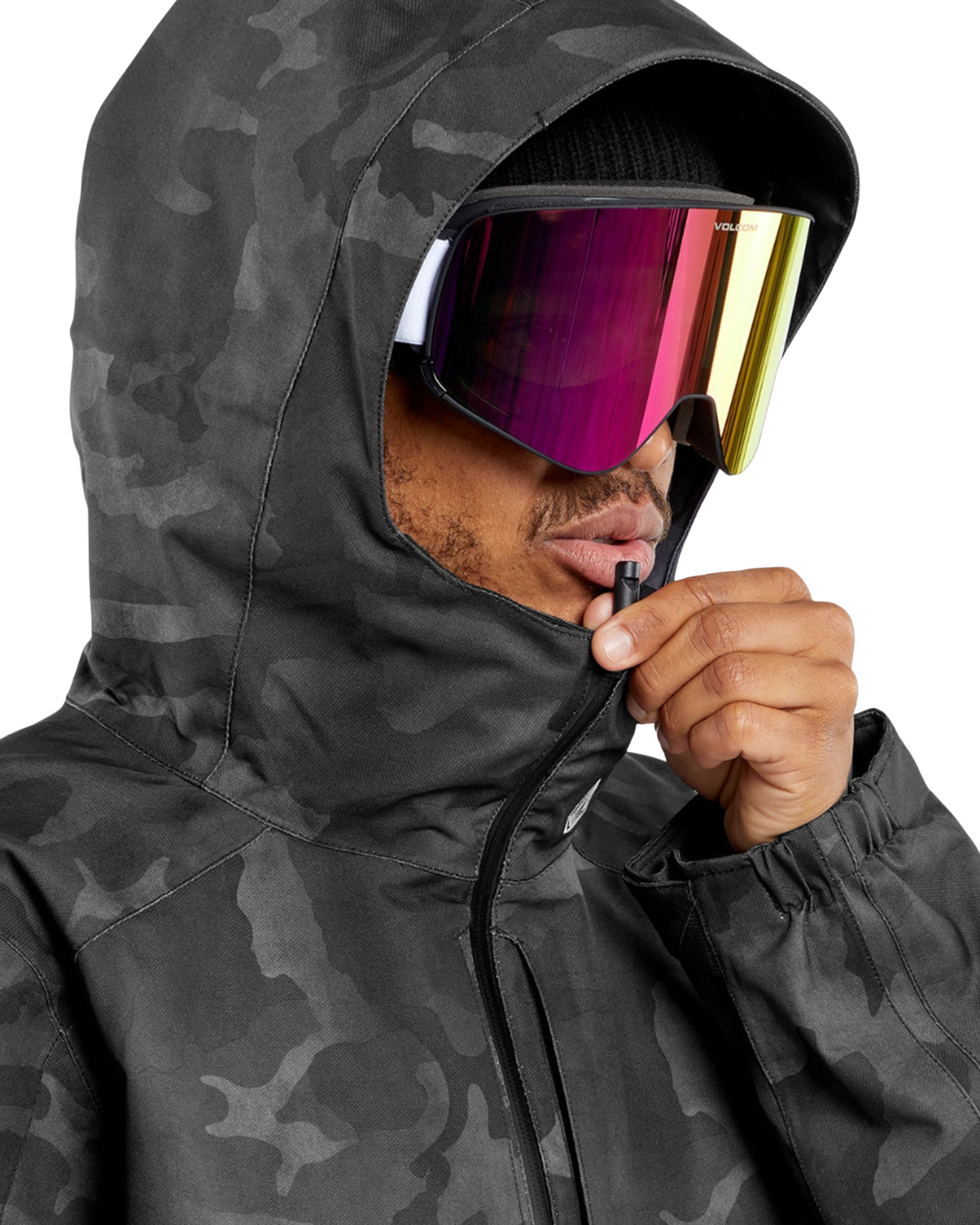 Volcom Brighton Pullover - Black Camo (Size S) Unisex Snow Jackets - Trojan Wake Ski Snow