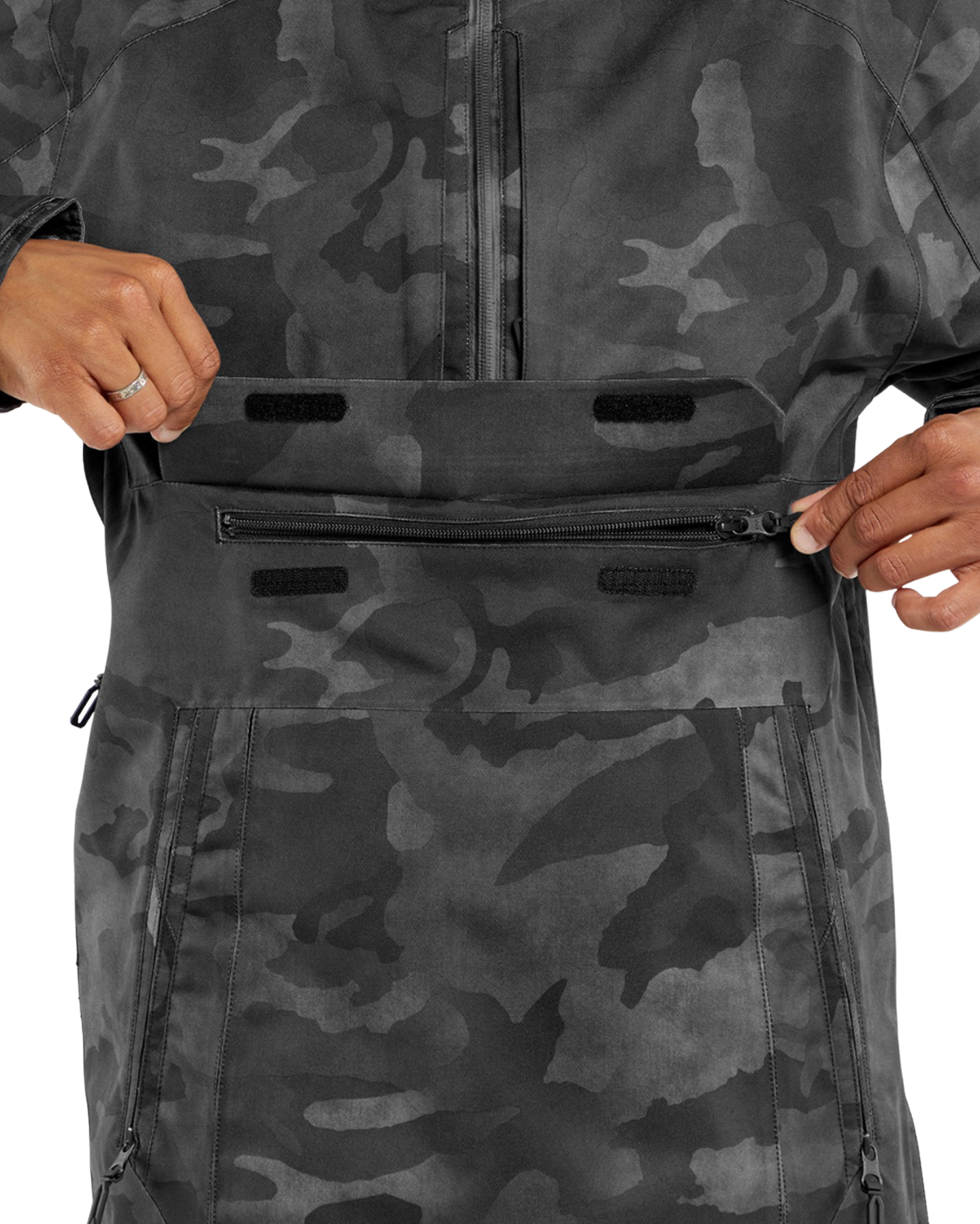 Volcom Brighton Pullover - Black Camo (Size S) Unisex Snow Jackets - Trojan Wake Ski Snow