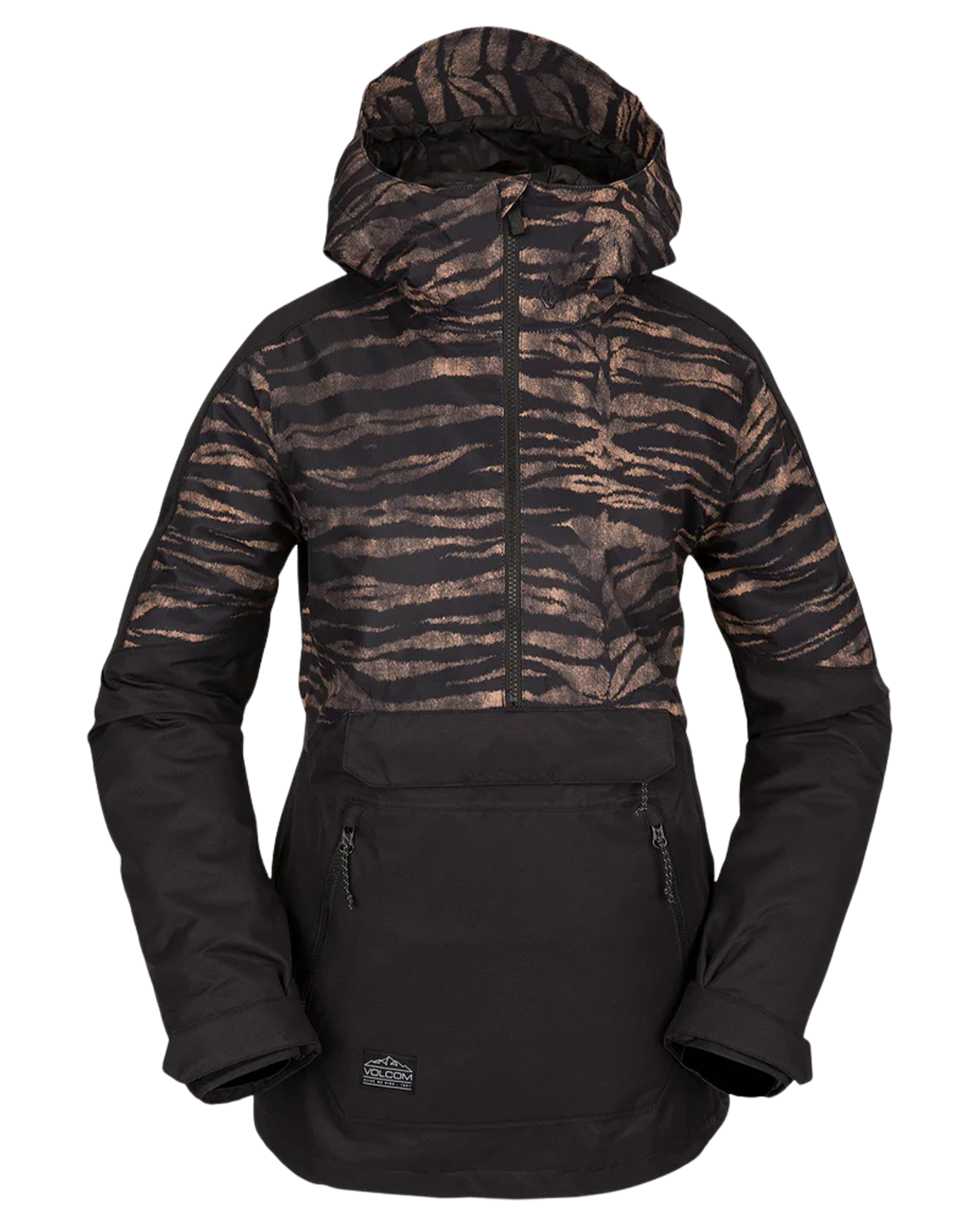 Volcom Mirror Women's Pullover - Tiger Print - 2023 Women's Snow Jackets - Trojan Wake Ski Snow