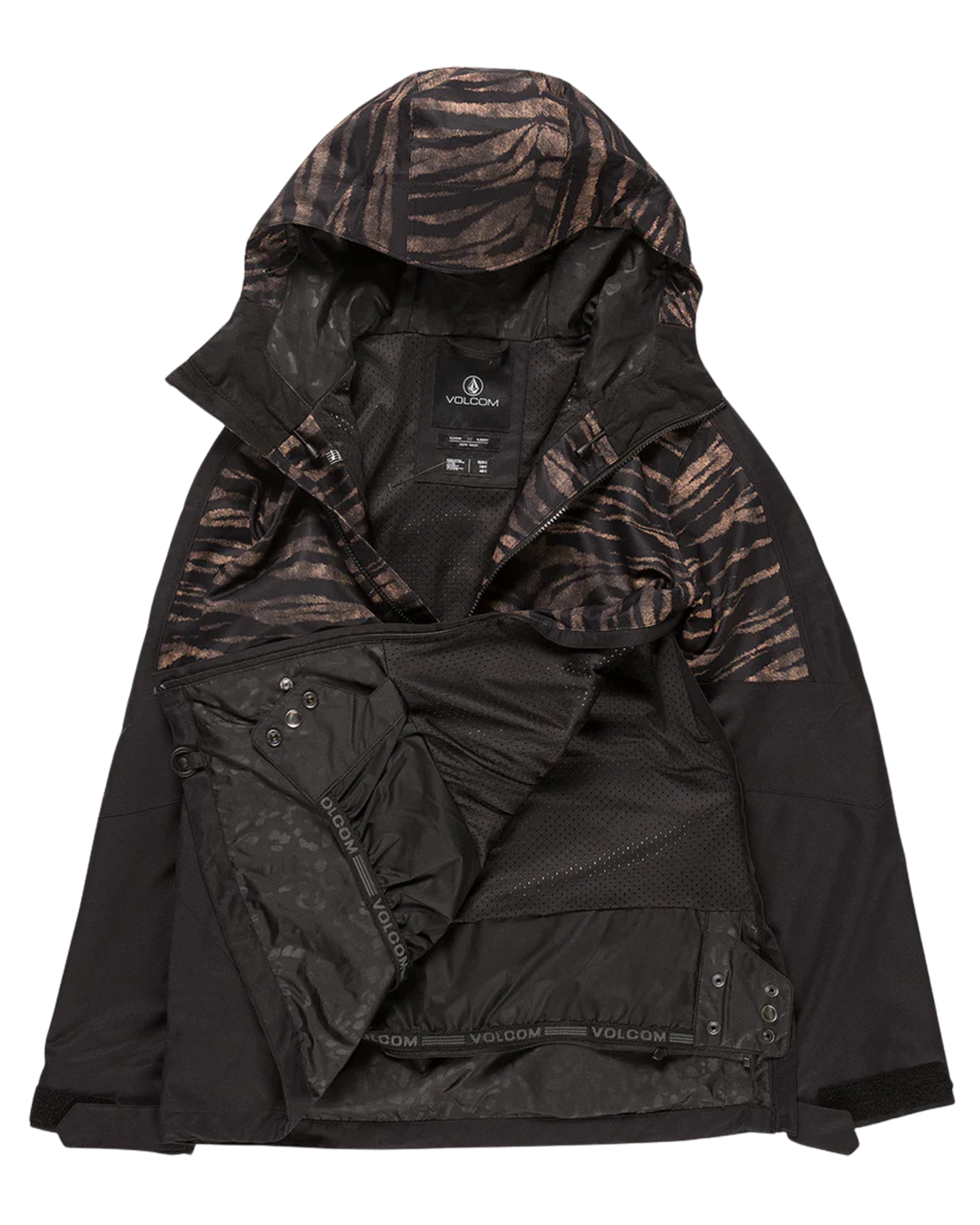 Volcom Mirror Women's Pullover - Tiger Print - 2023 Women's Snow Jackets - Trojan Wake Ski Snow