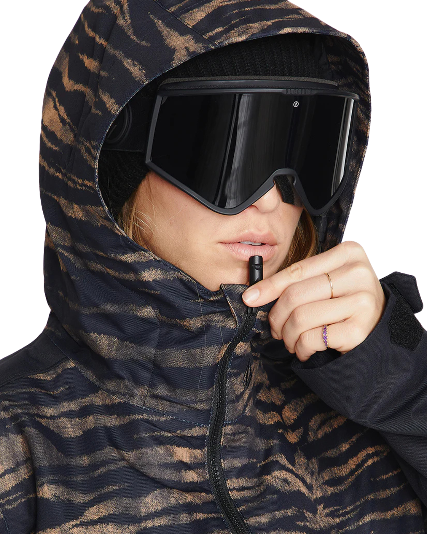 Volcom Mirror Women's Pullover - Tiger Print - 2023 Women's Snow Jackets - Trojan Wake Ski Snow