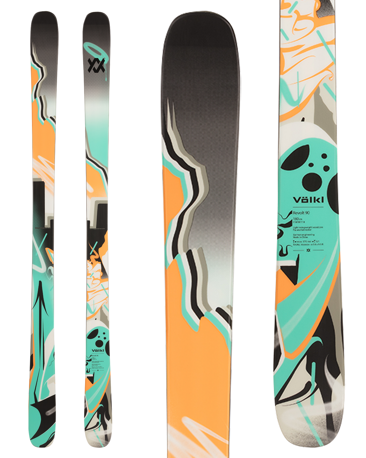 Volkm Volkl Revolt 90 Flat Snow Skis - 2025 | Shop Skis at Trojan Wake Ski ...