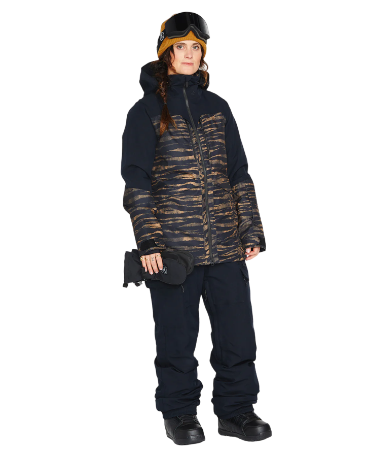 Volcom Shelter 3D Stretch Womens Jacket - Tiger Print - 2023 Women's Snow Jackets - Trojan Wake Ski Snow