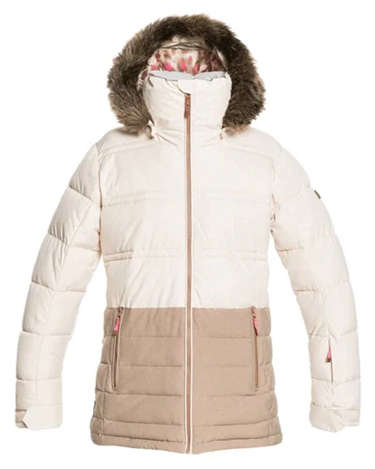Roxy Quinn Womens Snow Jacket - Parchment - 2022 (M) Women's Snow Jackets - Trojan Wake Ski Snow
