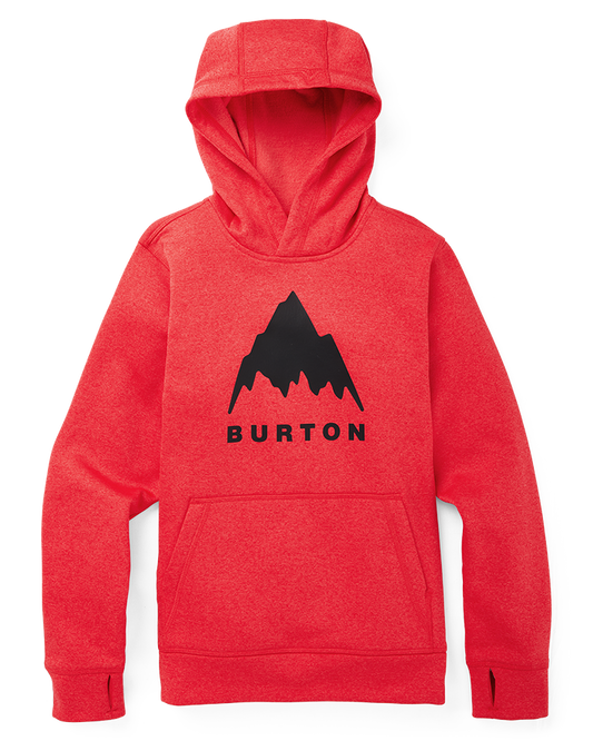 Burton Kids' Oak Pullover Hoodie - Tomato Heather Hoodies & Sweatshirts - Trojan Wake Ski Snow