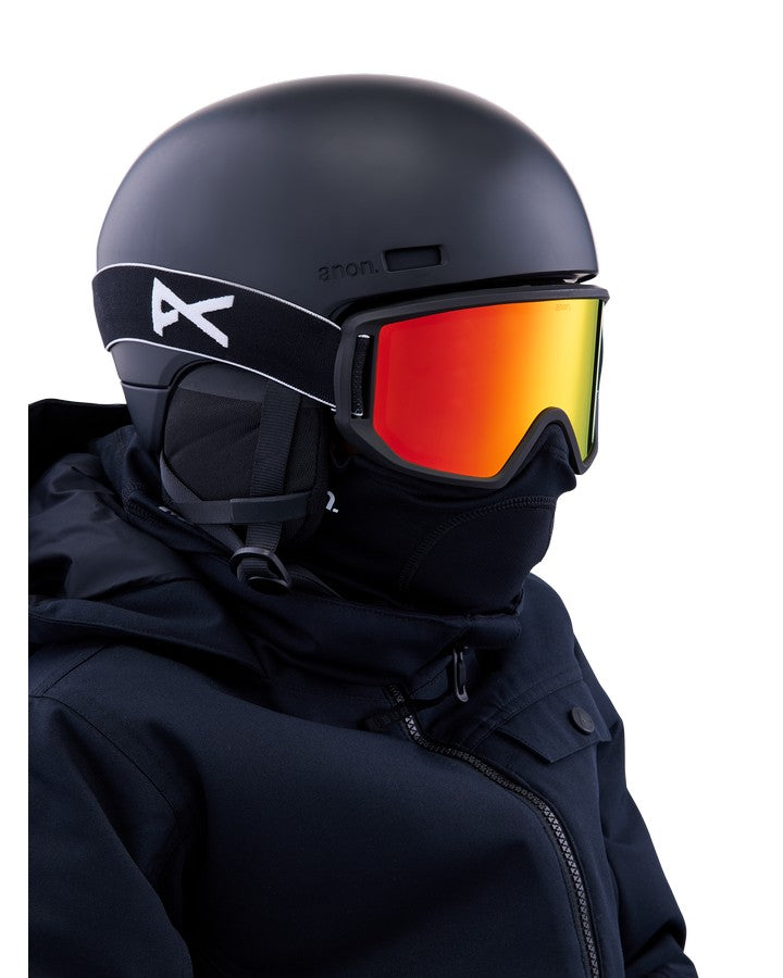 Anon Relapse Jr. Snow Goggles + Mfi® Face Mask - Black/Red Solex Lens Snow Goggles - Kids - Trojan Wake Ski Snow