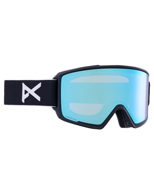 Anon M3 Snow Goggles + Bonus Lens + Mfi® Face Mask - Black/Perceive Variable Blue Lens Men's Snow Goggles - Trojan Wake Ski Snow