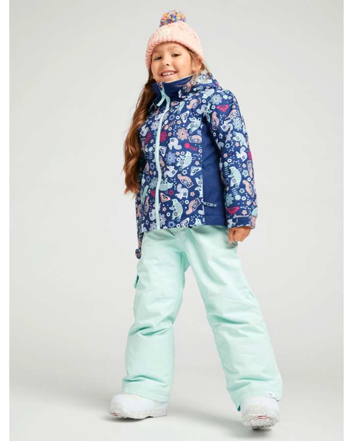 Roxy Lola Kids Snow Bib - Fair Aqua - 2023 Kids' Snow Bibs - Trojan Wake Ski Snow