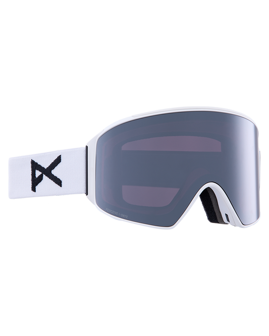 Anon M4 Cylindrical Low Bridge Snow Goggles + Bonus Lens + Mfi® Face Mask - White/Perceive Sunny Onyx Lens Snow Goggles - Mens - Trojan Wake Ski Snow