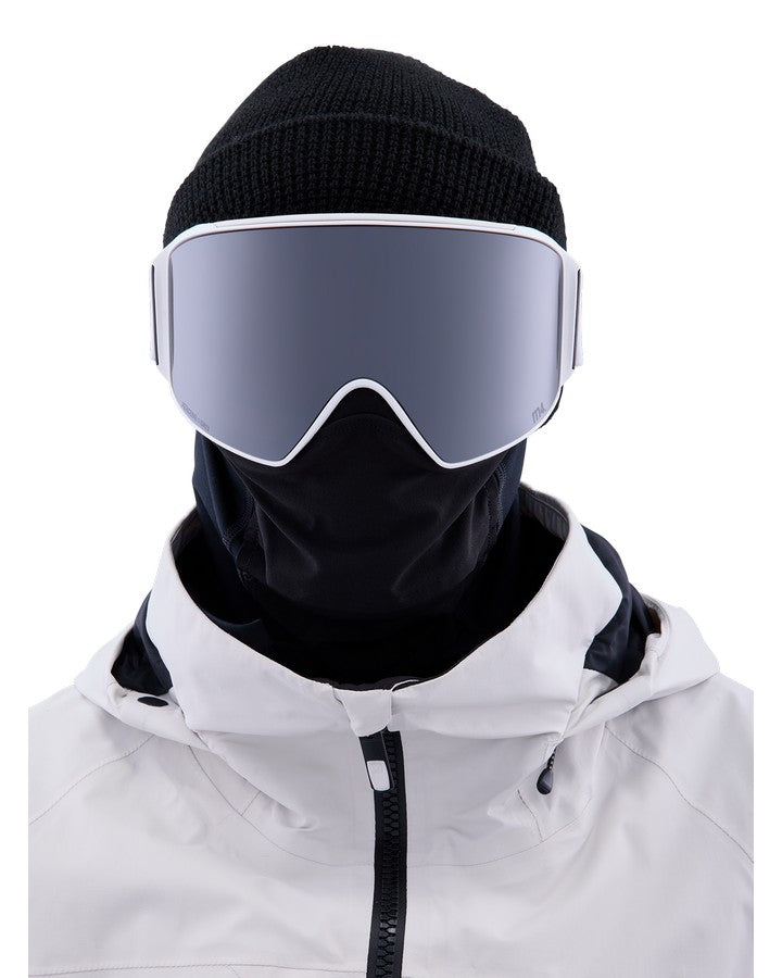 Anon M4 Cylindrical Snow Goggles + Bonus Lens + Mfi® Face Mask - White/Perceive Sunny Onyx Lens Snow Goggles - Mens - Trojan Wake Ski Snow
