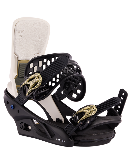 Burton Womens Lexa X Re:Flex Snowboard Bindings - Black/Stout White/Logo - 2023 Snowboard Bindings - Womens - Trojan Wake Ski Snow