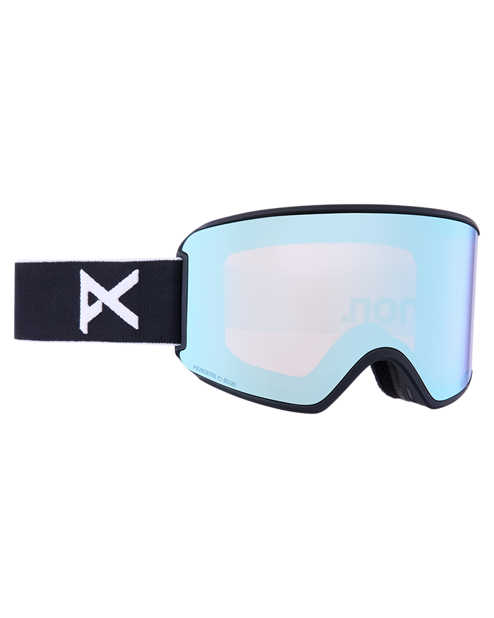Anon Women's M3 Snow Goggles + Bonus Lens + Mfi® Face Mask - Black/Perceive Variable Blue Lens Snow Goggles - Womens - Trojan Wake Ski Snow