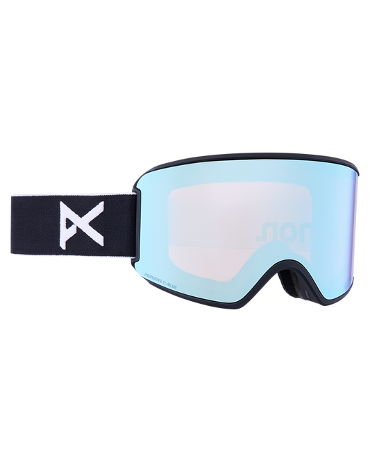 Anon Women's M3 Snow Goggles + Bonus Lens + Mfi® Face Mask - Black/Perceive Variable Blue Lens Women's Snow Goggles - Trojan Wake Ski Snow