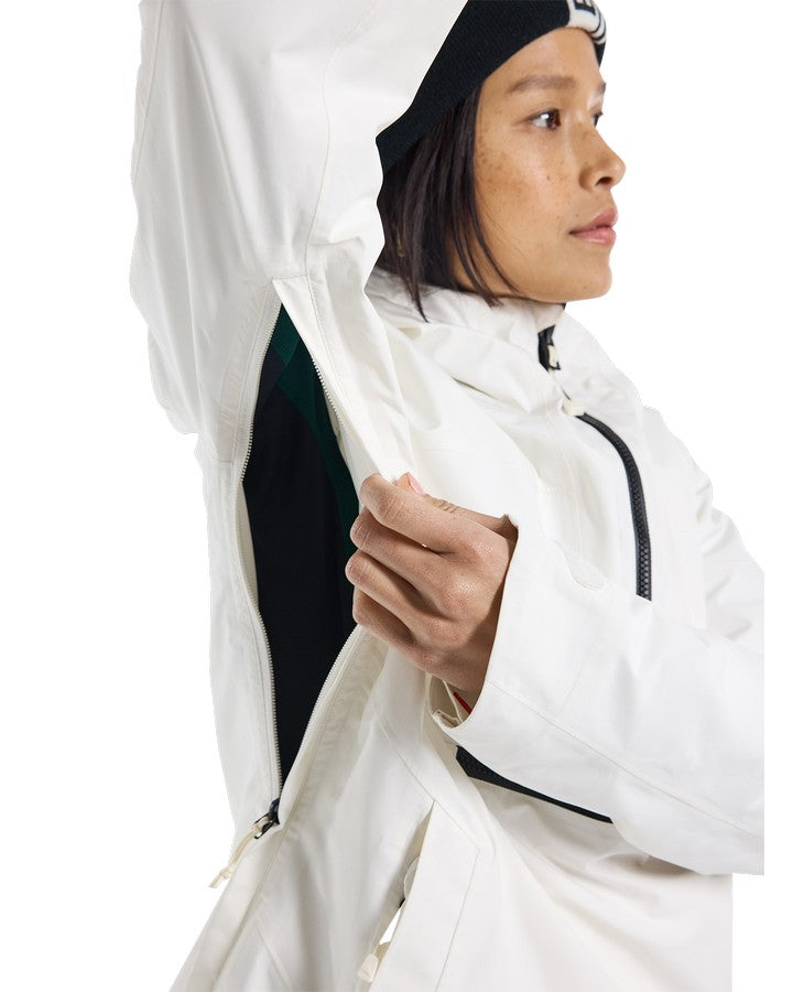 Burton Women's Pillowline Gore-Tex 2L Anorak Snow Jacket - Stout White Women's Snow Jackets - Trojan Wake Ski Snow