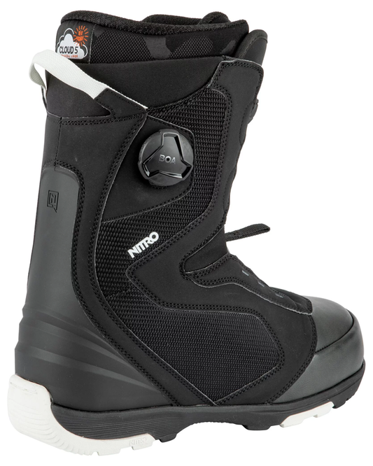 Nitro Club BOA Snowboard Boots - Black/White - 2023 Men's Snowboard Boots - Trojan Wake Ski Snow