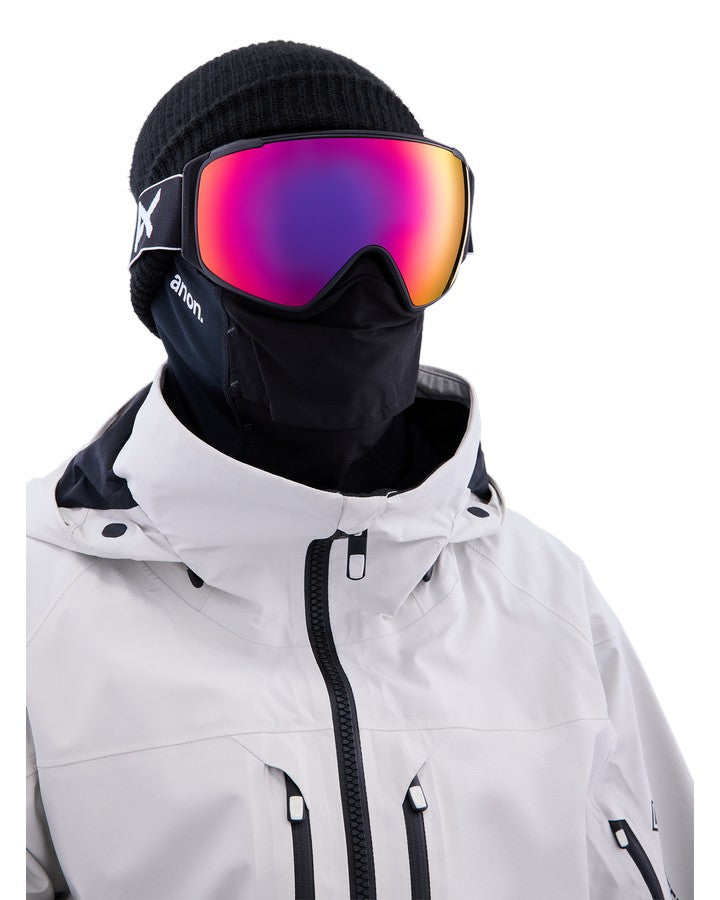 Anon M4S Toric Snow Goggles + Bonus Lens + Mfi® Face Mask - Black/Perceive Sunny Red Lens Men's Snow Goggles - Trojan Wake Ski Snow