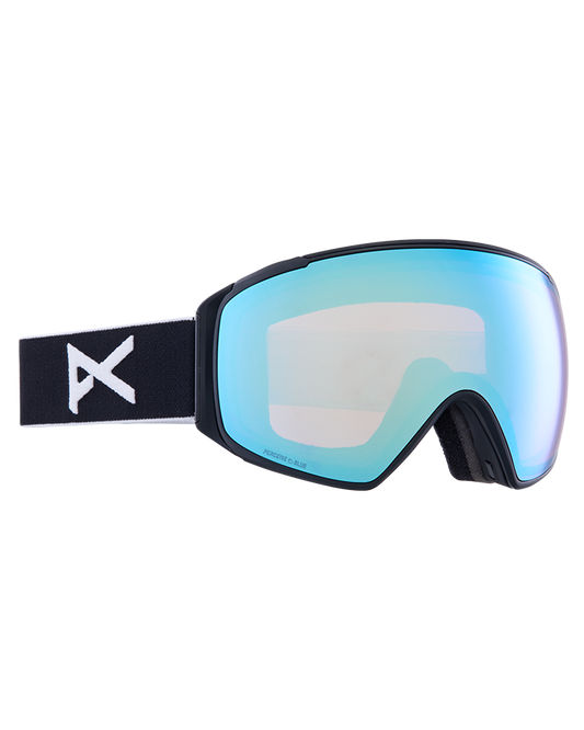 Anon M4S Toric Snow Goggles + Bonus Lens + Mfi® Face Mask - Black/Perceive Variable Blue Lens Men's Snow Goggles - Trojan Wake Ski Snow