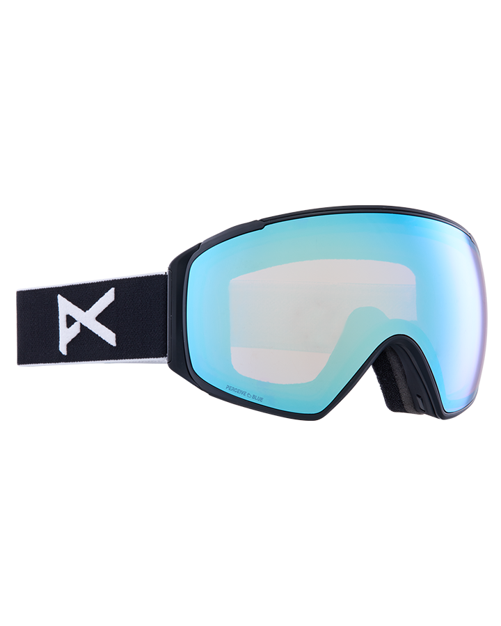 Anon M4S Toric Snow Goggles + Bonus Lens + Mfi® Face Mask - Black/Perceive Variable Blue Lens Men's Snow Goggles - Trojan Wake Ski Snow