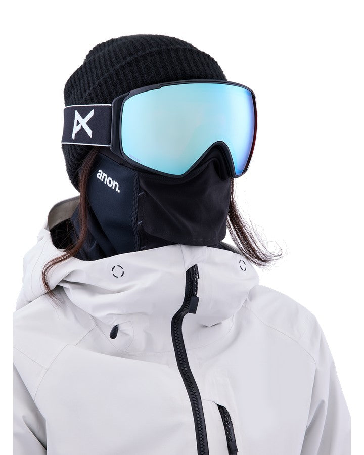 Anon M4S Toric Snow Goggles + Bonus Lens + Mfi® Face Mask - Black/Perceive Variable Blue Lens Snow Goggles - Mens - Trojan Wake Ski Snow