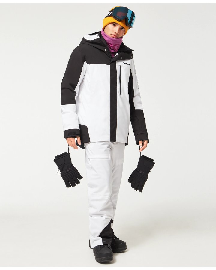 Oakley TNP TBT Insulated Snow Jacket - Black/White Men's Snow Jackets - Trojan Wake Ski Snow