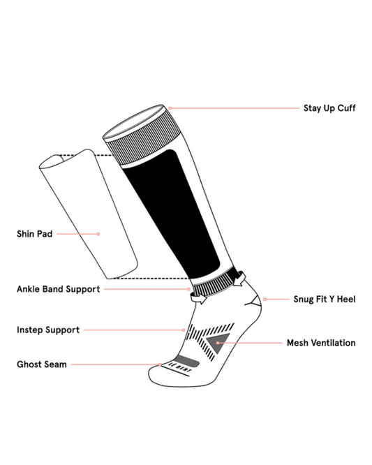 Le Bent Shred Targeted Cushion Snow Sock - Smoked Pearl  - 2023 Socks - Trojan Wake Ski Snow