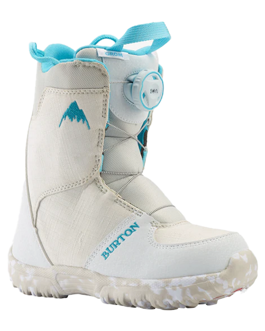Burton Kids Grom Boa Snowboard Boots - White - 2023 Kids' Snowboard Boots - Trojan Wake Ski Snow