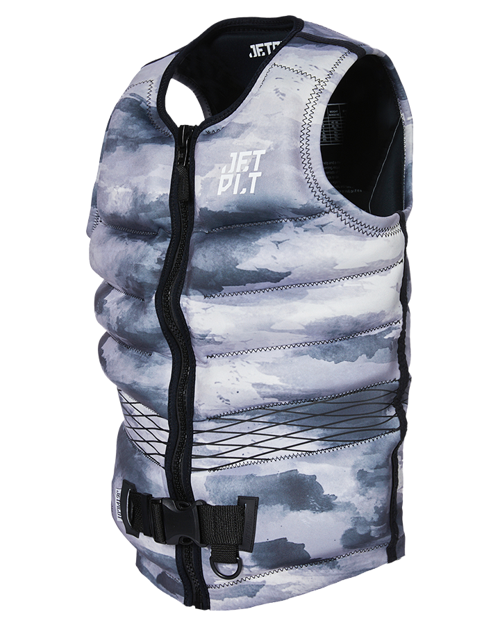Jetpilot Hyperflex F/E Mens Neo Vest - Grey Camo - 2023 Life Jackets - Mens - Trojan Wake Ski Snow