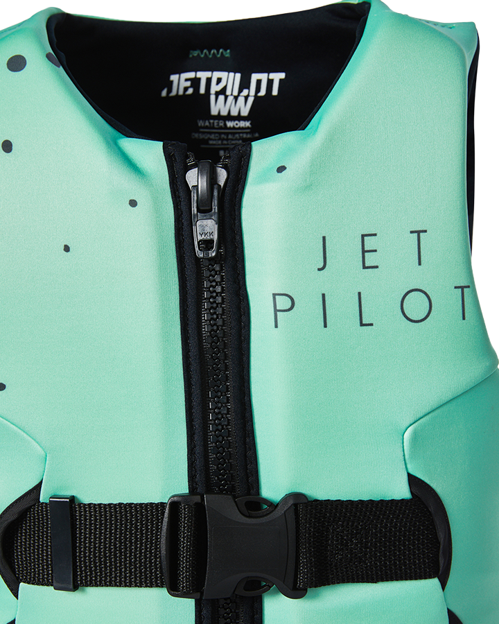 Jetpilot Girls Wings Youth Cause Neo - Mint - 2023 Life Jackets - Kids - Trojan Wake Ski Snow