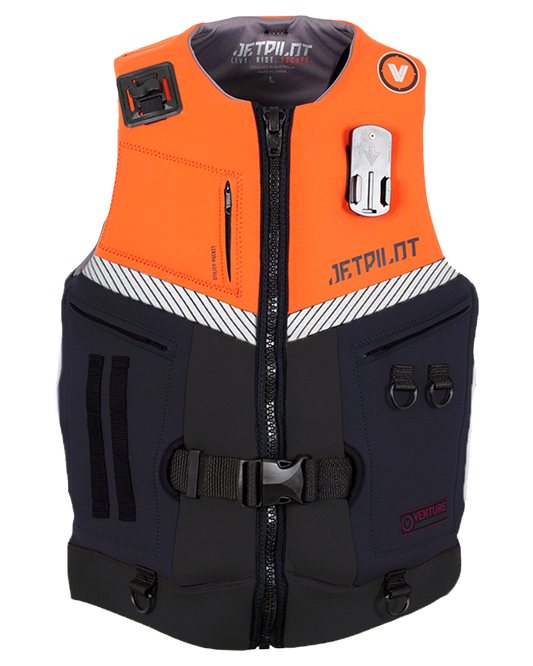 Jetpilot Venture Mens Neo Vest - Black/Orange Level 50 - 2023 Life Jackets - Mens - Trojan Wake Ski Snow