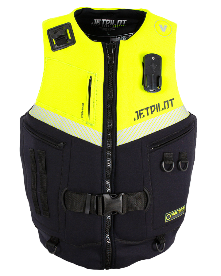 Jetpilot Venture Mens Neo Vest - Black/Yellow Level 50 Life Jackets - Mens - Trojan Wake Ski Snow