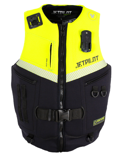Jetpilot Venture Mens Neo Vest - Black/Yellow Level 50 Life Jackets - Mens - Trojan Wake Ski Snow