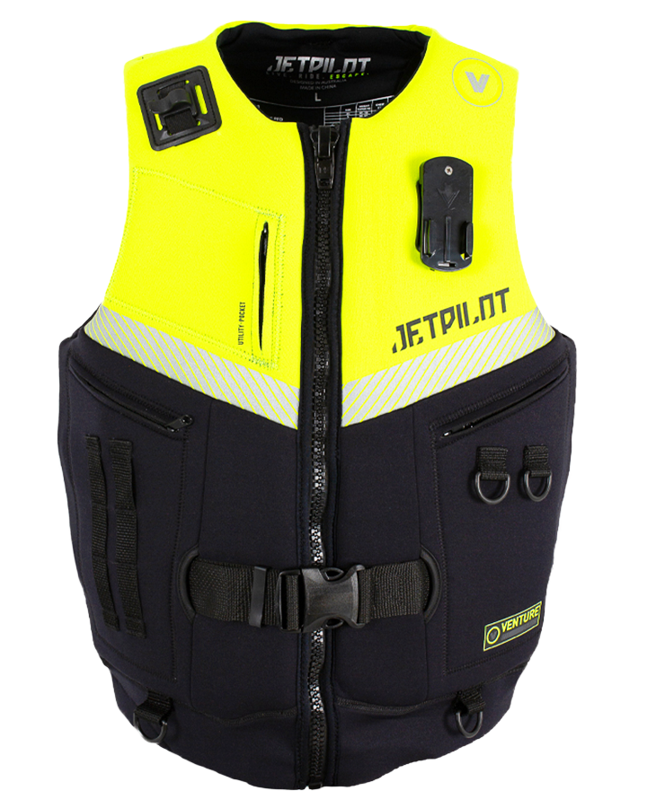 Jetpilot Venture Mens Neo Vest Black/Yellow Level 50 2023 Life
