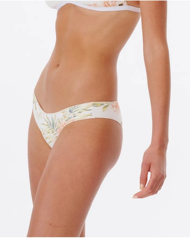 Rip Curl Sol Seeker Cheeky Pant Bikini Bottom- White - 2023 Bikini Bottoms - Trojan Wake Ski Snow