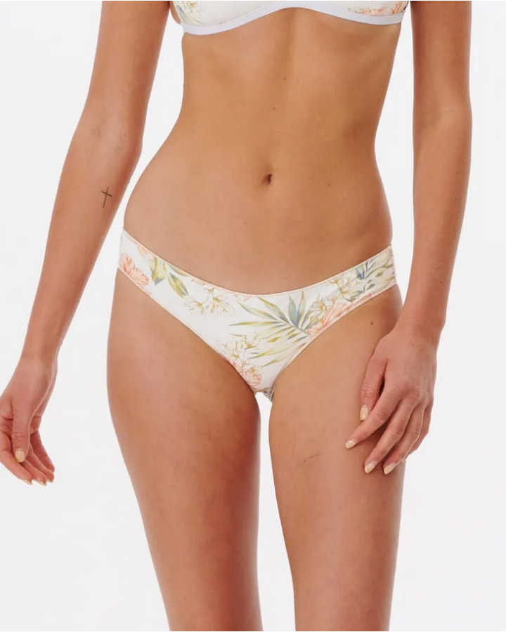 Rip Curl Sol Seeker Cheeky Pant Bikini Bottom- White - 2023 Bikini Bottoms - Trojan Wake Ski Snow