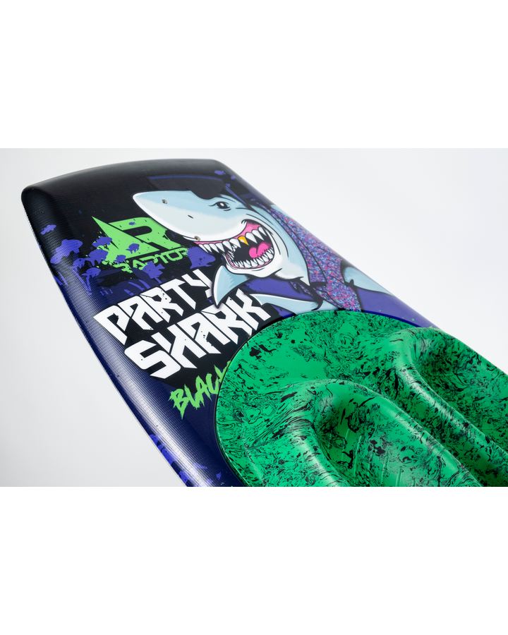 Raptor Party Shark Blackout Kneeboard - 2024 Kneeboards - Plastic - Trojan Wake Ski Snow