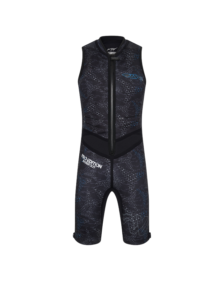Wing Barefoot Suit Pro Model - Blue Helix - 2023 Barefoot Suits - Mens - Trojan Wake Ski Snow