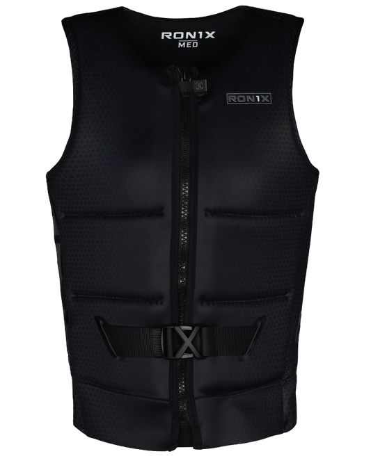 Ronix One L50s Jacket - Black/Silver/Honeycomb - 2023 Life Jackets - Mens - Trojan Wake Ski Snow