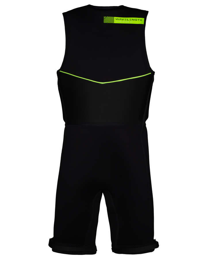 Wavelength Mens Buoyancy Suit - Black / Neon Green - 2023 Buoyancy Suits - Mens - Trojan Wake Ski Snow