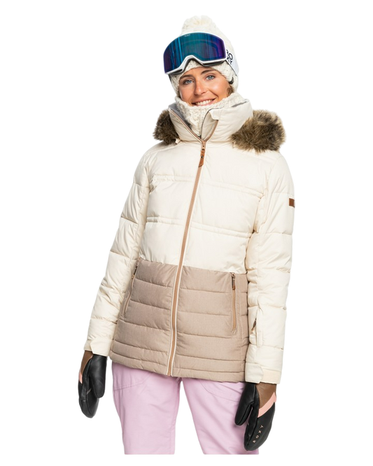 Roxy Quinn Womens Snow Jacket - Parchment - 2022 (M) Women's Snow Jackets - Trojan Wake Ski Snow