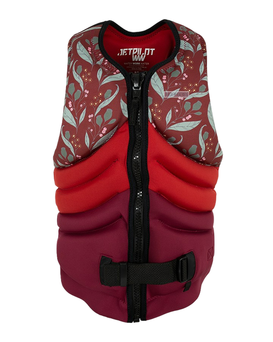 Jetpilot Quantum Bec Ladies Neo Vest - Red - 2022 Life Jackets - Womens - Trojan Wake Ski Snow
