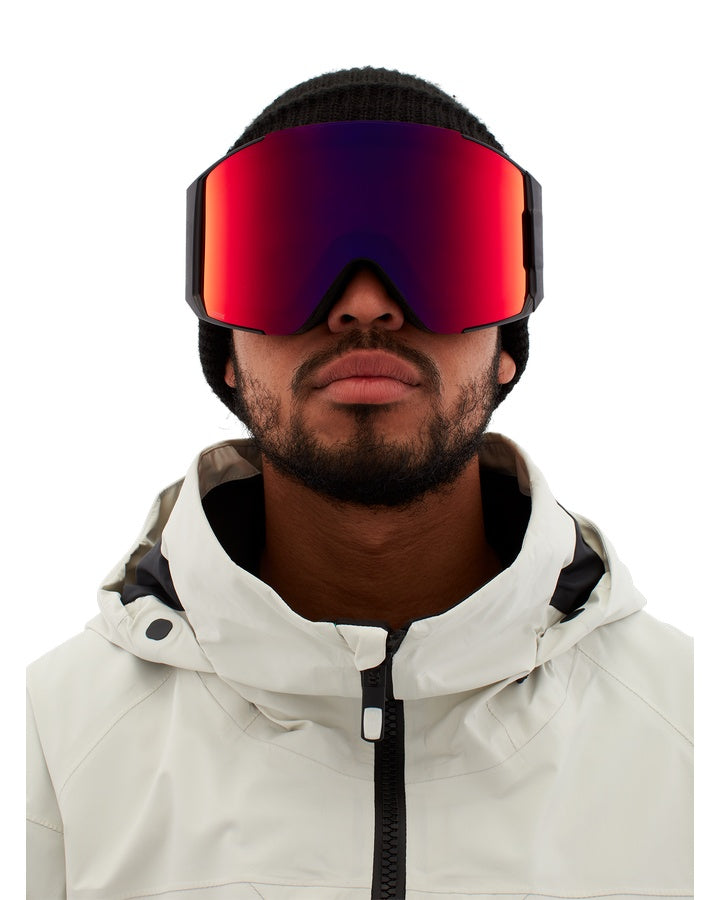 Anon Sync Snow Goggles + Bonus Lens - Black/Perceive Sunny Red Lens Men's Snow Goggles - Trojan Wake Ski Snow