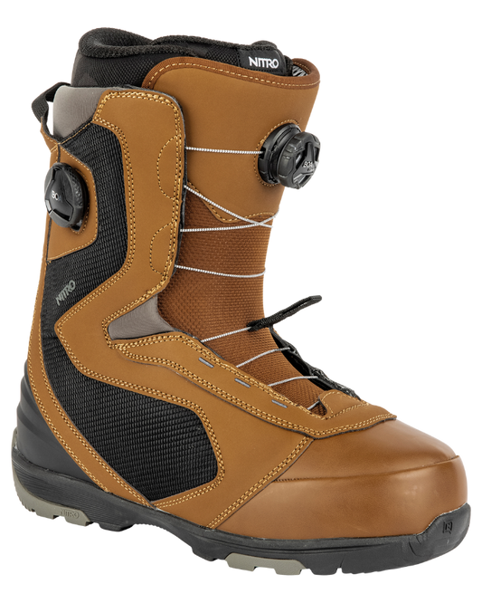 Nitro Club BOA Snowboard Boots - Brown/Black - 2023 Snowboard Boots - Mens - Trojan Wake Ski Snow