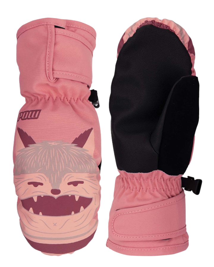 POW Critter Kids' Mittens - Geranium Pink - 2023 Kids' Snow Gloves & Mittens - Trojan Wake Ski Snow
