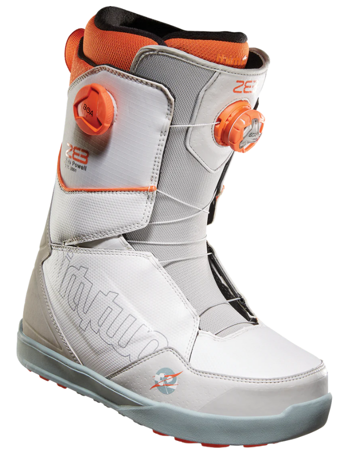 Thirtytwo Lashed Double Boa Powell Snowboard Boots - Grey/White/Orange - 2023 Snowboard Boots - Mens - Trojan Wake Ski Snow