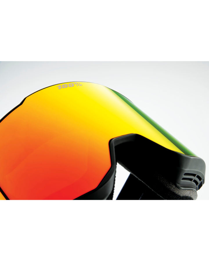 100% Snowcraft XL HiPER Snow Goggles - Black / Red Mirror - 2023 Snow Goggles - Mens - Trojan Wake Ski Snow