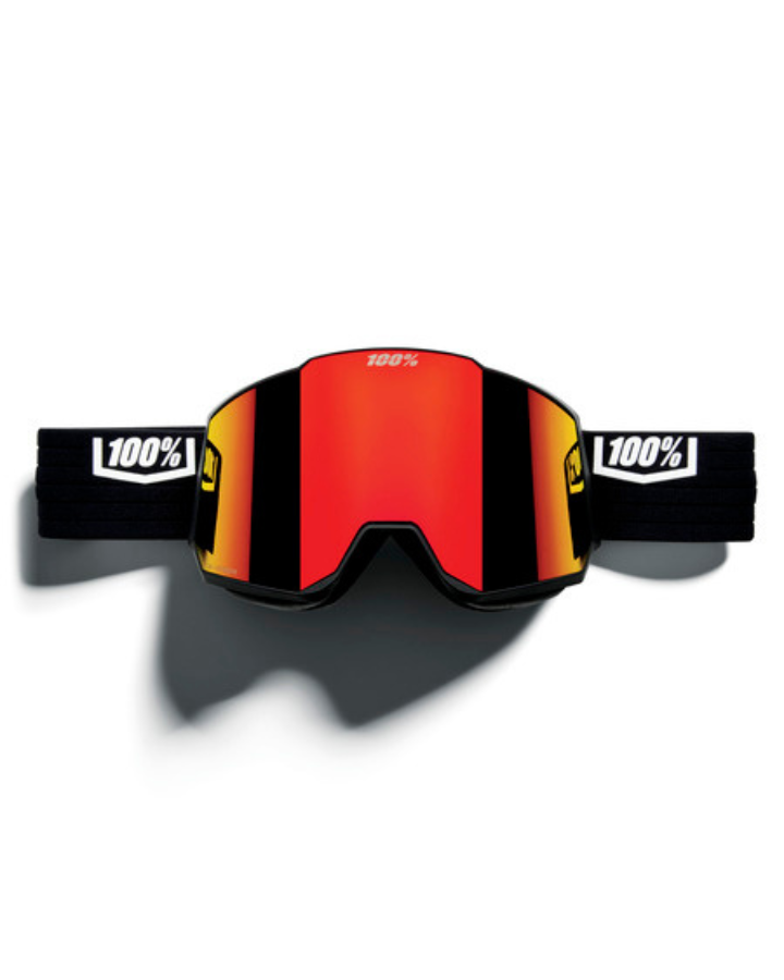 100% Snowcraft XL HiPER Snow Goggles - Black / Red Mirror - 2023 Snow Goggles - Mens - Trojan Wake Ski Snow