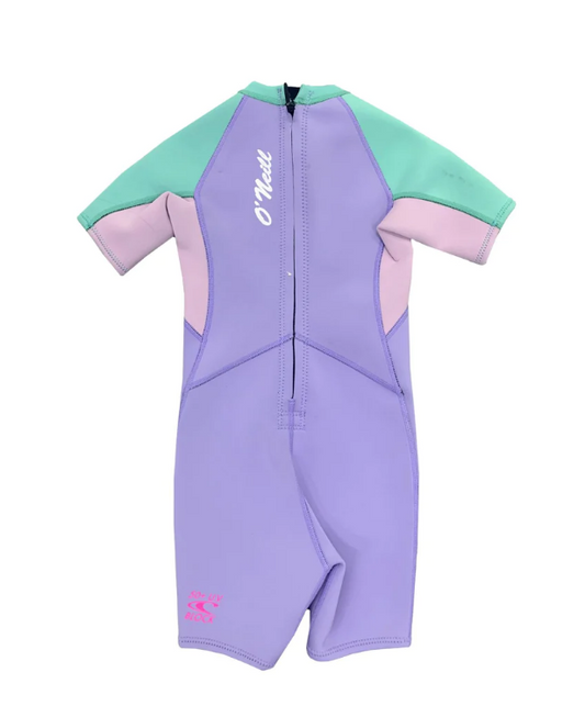 O'Neill Girls Toddler Reactor BZ SS Spring 2MM - Mist/Pink/Seafm - 2023 Spring Suits - Kids - Trojan Wake Ski Snow